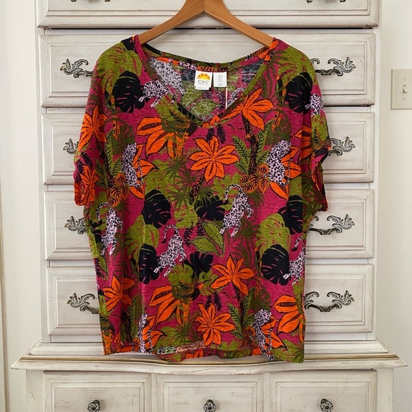 Leopard Linen Top - Picture 1 of 4